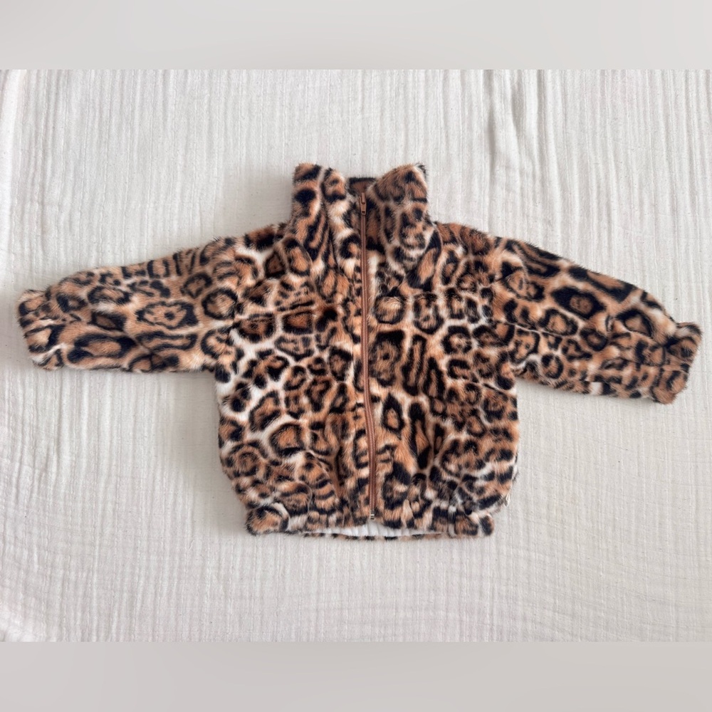 Oh Baby! Leopard Print Faux Fur Jacket